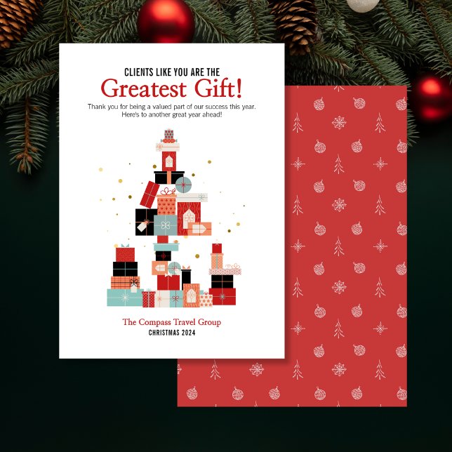 Clients Are The Greatest Gift Christmas Card (Send your clients warm wishes this holiday season with this fun Christmas card for Businesses)