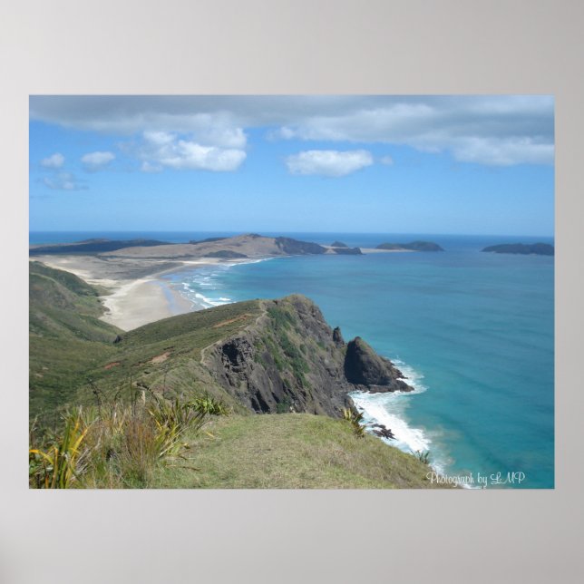 Cliff at Cape Reinga, NZ, Photograph by LMP Poster (Front)