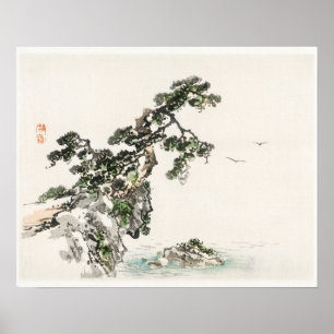 Cliff by Kōno Bairei (1844-1895) Poster