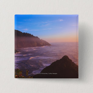 Cliff Coastal View In Oregon at Sunset 2 Inch Square Button