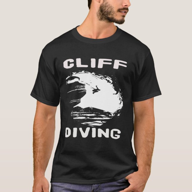 cliff diving Sunset or Cliff Jumping or High Divin T-Shirt (Front)