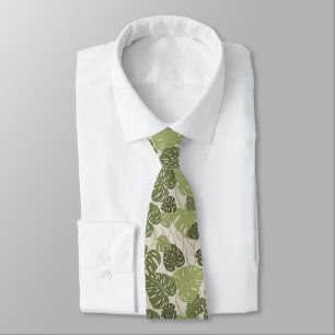 Cliff Hanger Hawaiian Monstera Leaf 2-sided Print Tie
