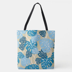 Cliff Hanger Hawaiian Monstera Leaf Beach Bag