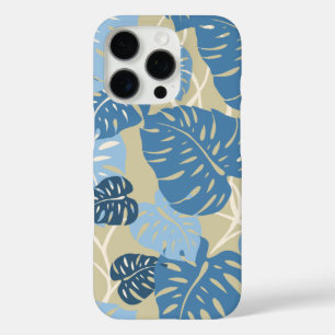 Cliff Hanger Hawaiian Monstera Leaf Blue iPhone 16 Pro Case