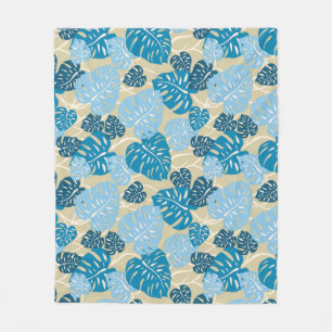 Cliff Hanger Hawaiian Monstera Leaf Fleece Blanket