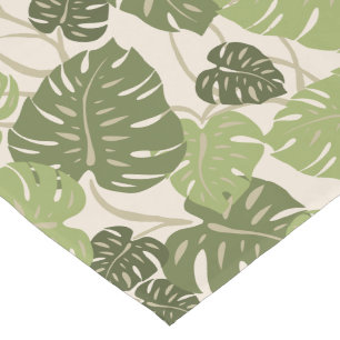 Cliff Hanger Hawaiian Monstera Leaf Short Table Runner
