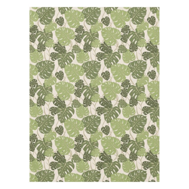 Cliff Hanger Hawaiian Monstera Leaf Tablecloth (Front)