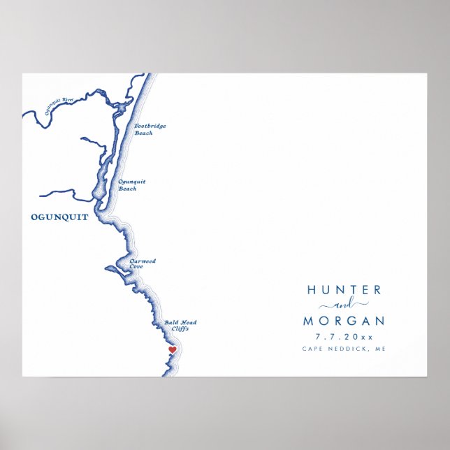 Cliff House Maine Wedding Modern Guest Book Poster (Front)