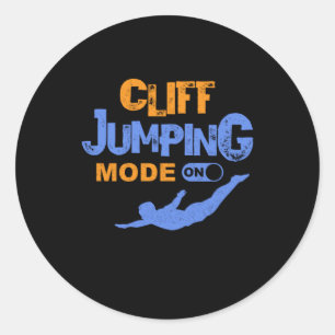 Cliff Jumping Mode On Cliff Diving Cliff Jump Gift Classic Round Sticker