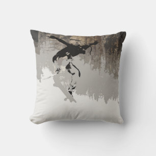 Cliff Jumping- Skateboarder  Throw Pillow