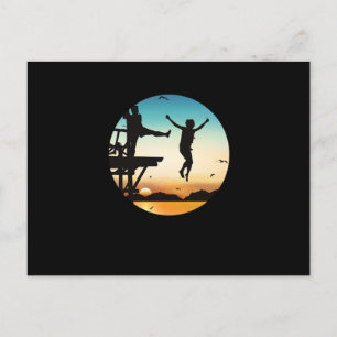 Cliff Jumping Sunset Cliff Jump Cliff Diving Gift Postcard