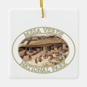 Cliff Palace at Mesa Verde National Park in CO Ceramic Ornament