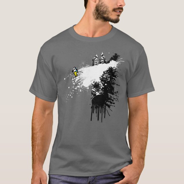 Cliff Skier Design T-Shirt (Front)