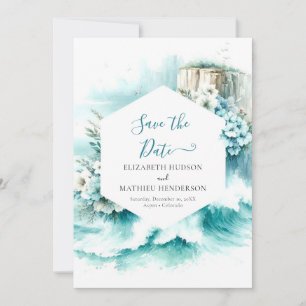 Cliff Typography Nautical Wedding Save The Date