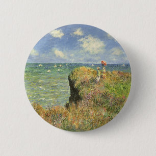Cliff Walk at Pourville by Claude Monet 2 Inch Round Button