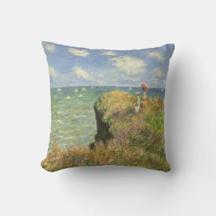Cliff Walk at Pourville by Claude Monet Throw Pillow