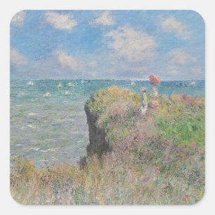 Cliff Walk at Pourville Monet Square Sticker