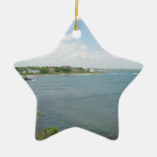 Cliff Walk Newport Rhode Island Ceramic Ornament (Front)