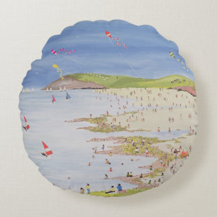 Cliffs and Bay Round Pillow