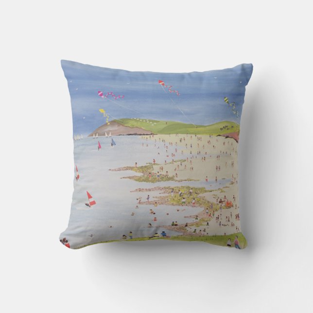 Cliffs and Bay Throw Pillow (Front)
