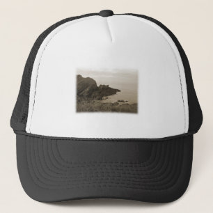 Cliffs in sepia colour. On White Background. Trucker Hat