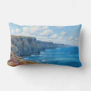 "Cliffs of Endless Horizon" – A Welsh Seascape Lumbar Pillow