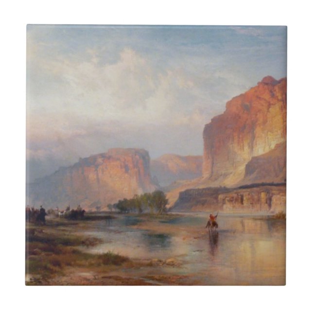 Cliffs of Green River - Thomas Moran (1874) Tile (Front)