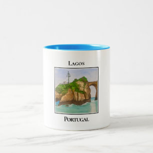 Cliffs of Lagos Beaches, Portugal Two-Tone Coffee Mug