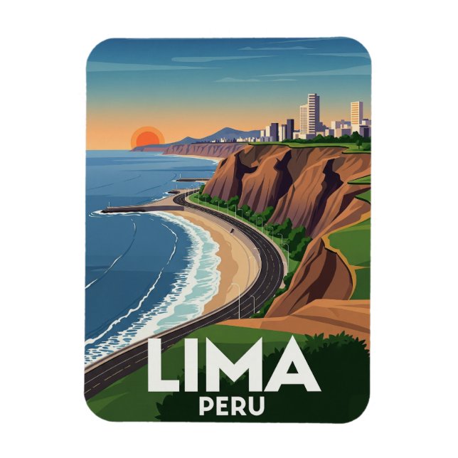 Cliffs of Lima Peru Travel Magnet (Vertical)