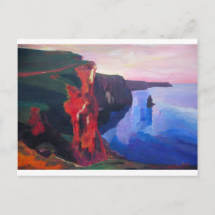 Cliffs of Moher in County Clare Ireland at Sunset Postcard