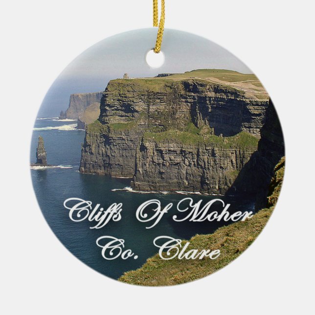Cliffs Of Moher Ireland, Christmas Ornament, Ceramic Ornament (Front)