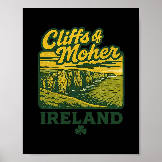 Cliffs Of Moher Ireland Retro Vacation Landmark So Poster (Front)