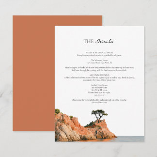 Cliffside Cypress Big Sur Coast Wedding Details Enclosure Card