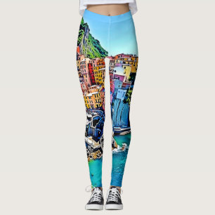 Cliffside Dreams: Manarola’s Colours Leggings