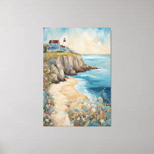 Cliffside Lighthouse Escape Canvas Print
