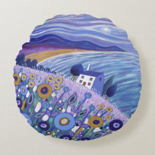 Clifftop Cottage 2013 Round Pillow