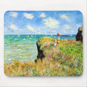 Clifftop Walk at Pourville by Claude Monet Mouse Pad