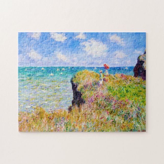 Clifftop Walk at Pourville Claude Monet Canvas art Jigsaw Puzzle (Horizontal)