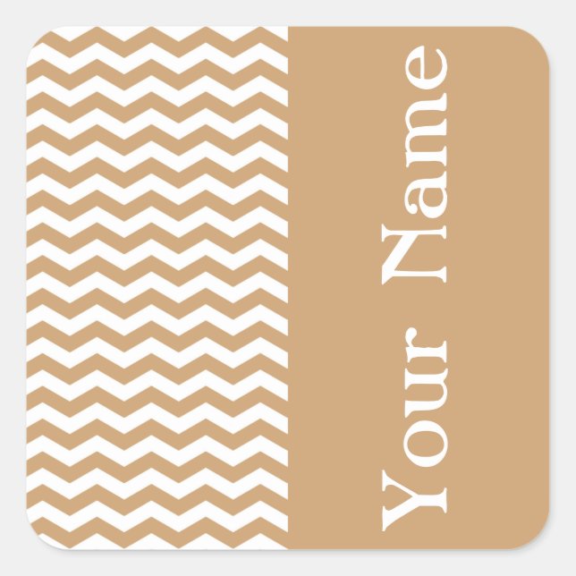 Clifton Beach Sand Wave Chevron with name Square Sticker (Front)