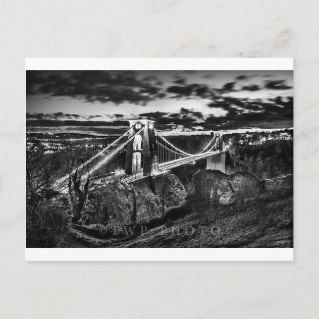 Clifton Bridge BW Postcard (Front)