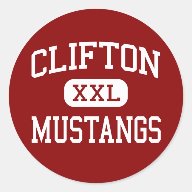 Clifton - Mustangs - High - Clifton New Jersey Classic Round Sticker (Front)