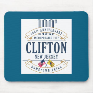 Clifton New Jersey 100th Anniv White _1 Mouse Pad