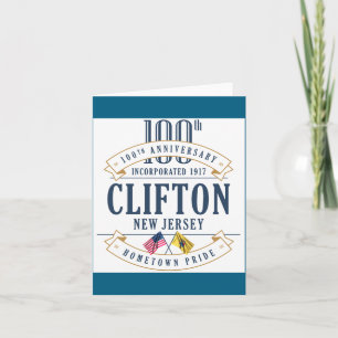 Clifton New Jersey 100th Anniv White Card