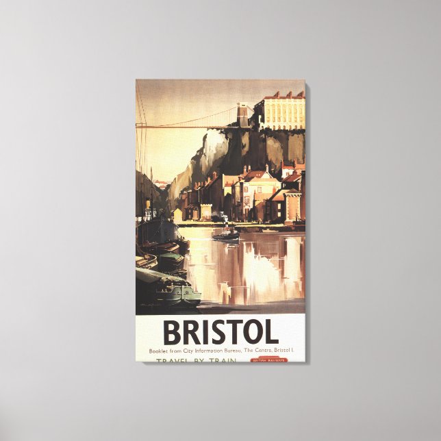 Clifton Suspension Bridge and Boats Canvas Print (Front)