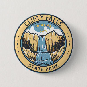 Clifty Falls State Park Indiana Badge 2 Inch Round Button
