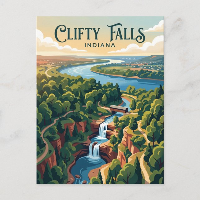 Clifty Falls USA Postcard (Front)