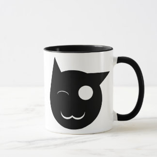 Cligner de l'oeil la tasse de chat noir