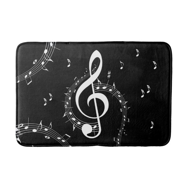 Climactic G Clef Music Black Bath Mat (Front)