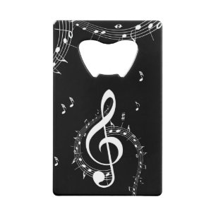 Climactic G Clef Music Black Credit Card Bottle Opener