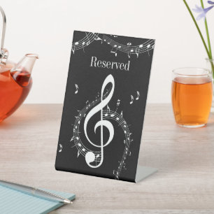 Climactic G Clef Music Black Pedestal Sign